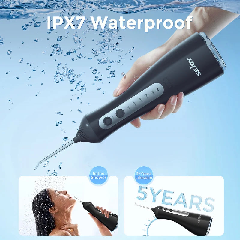 Water Dental Flosser Pick for Teeth Cordless 350ML Water Tank,6 Cleaning Modes, IPX7 for Home