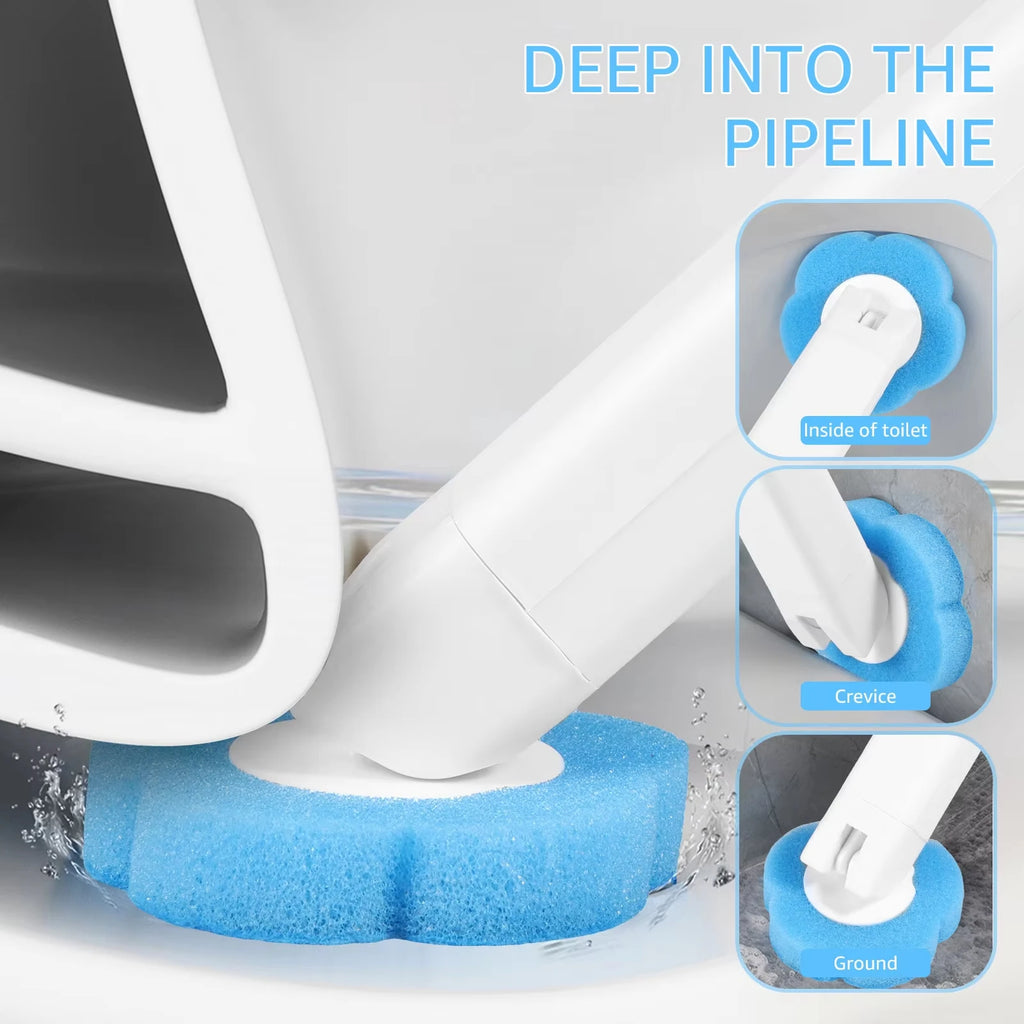 Toilet Brush Set with Disposable Replacement Heads, Hygienic Bathroom Cleaning Tool Kit, WC Accessories, Easy to Use