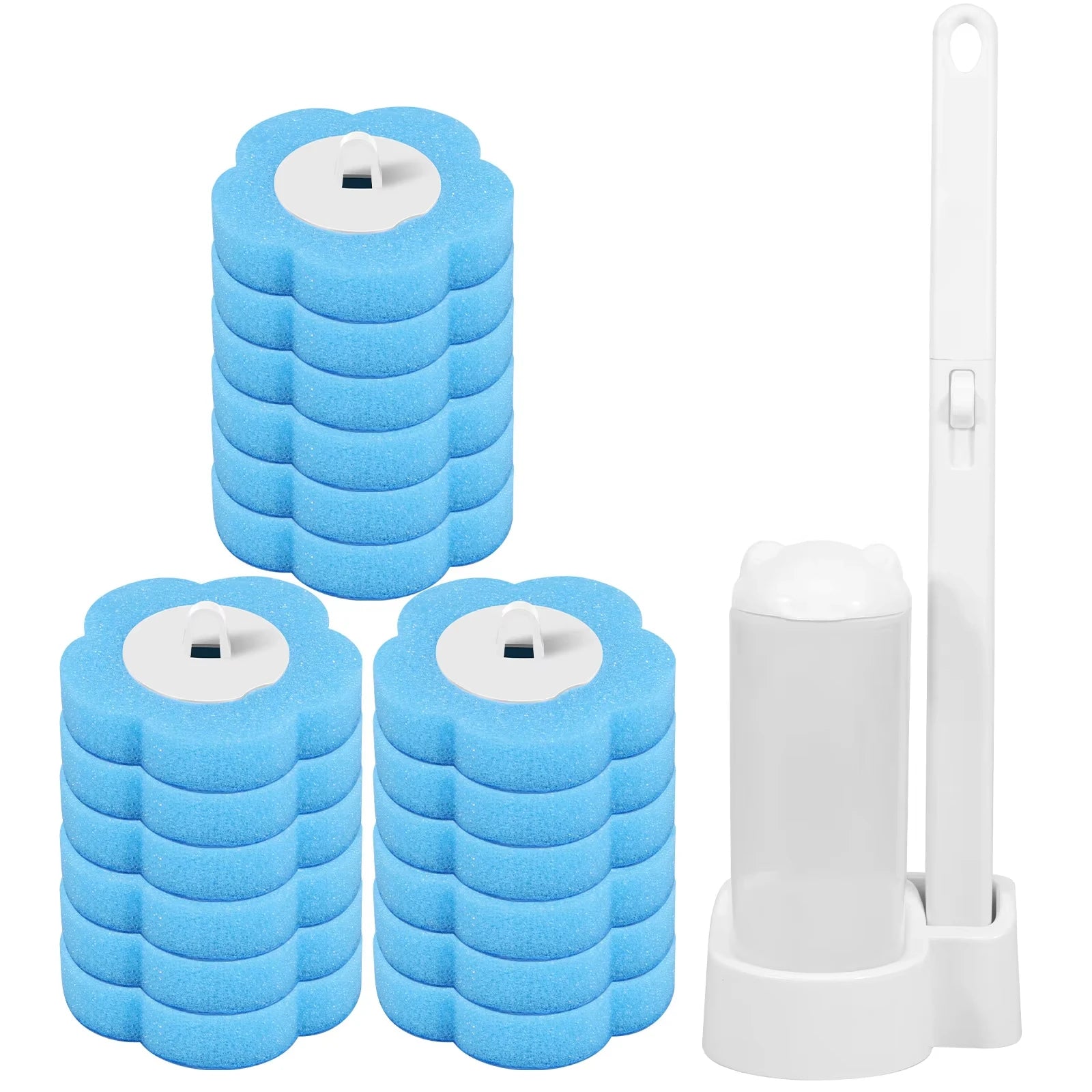 Toilet Brush Set with Disposable Replacement Heads, Hygienic Bathroom Cleaning Tool Kit, WC Accessories, Easy to Use