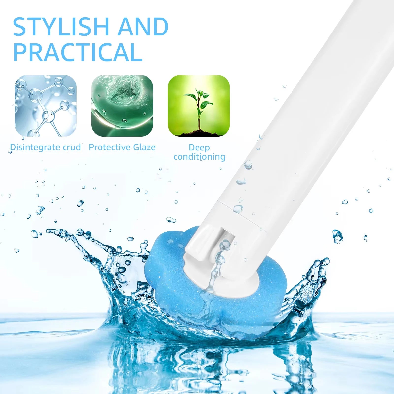 Toilet Brush Set with Disposable Replacement Heads, Hygienic Bathroom Cleaning Tool Kit, WC Accessories, Easy to Use