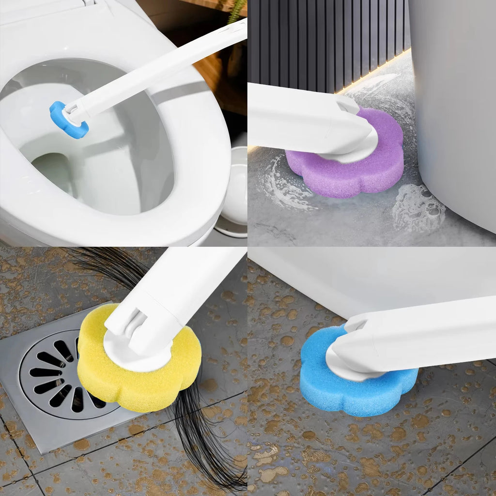 Toilet Brush Set with Disposable Replacement Heads, Hygienic Bathroom Cleaning Tool Kit, WC Accessories, Easy to Use
