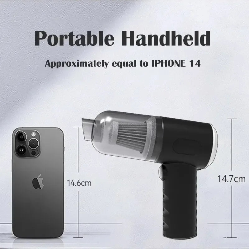 Portable Wireless Car Vacuum Cleaner USB Charging 1200mAh  Mini Wet and Dry Vacuum Cleaner Household